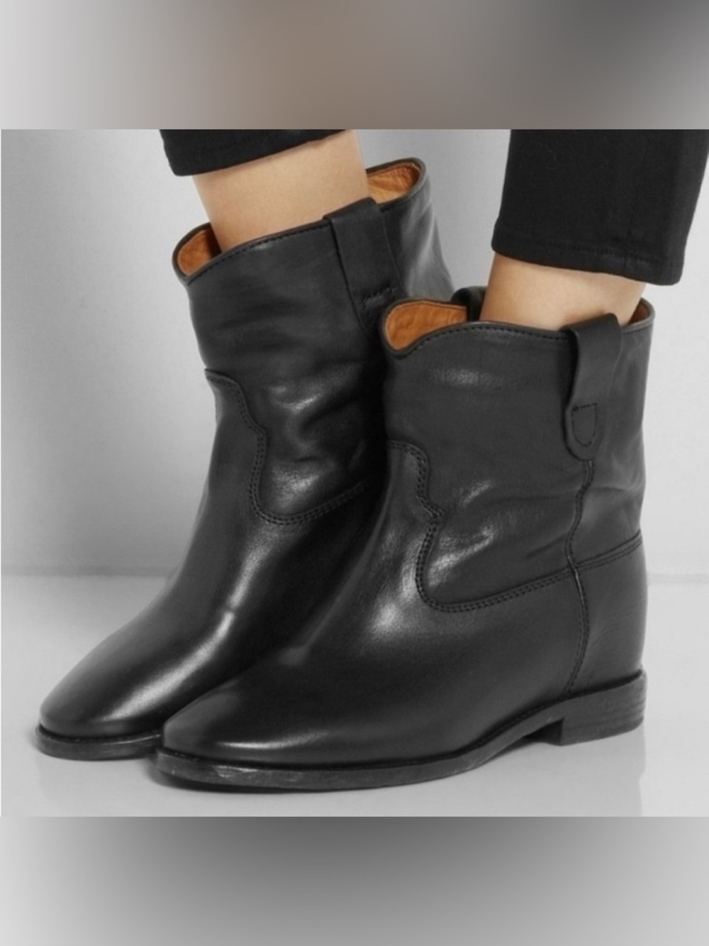 Isabel Marant Black Leather Crisi boots made in Italy